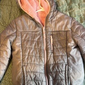 Kids Gray and Pink Hooded Jacket